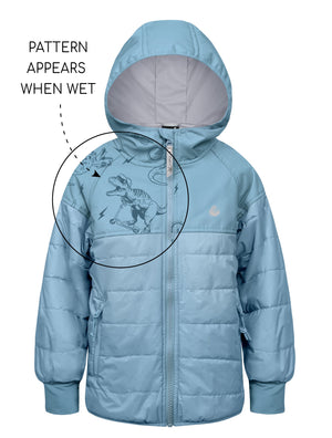 kids waterproof puffer jacket blue