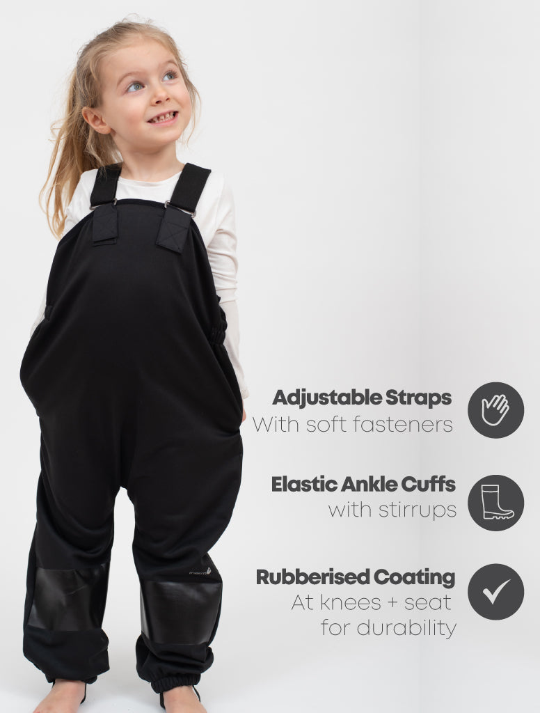 All-Weather Fleece Overalls - Black