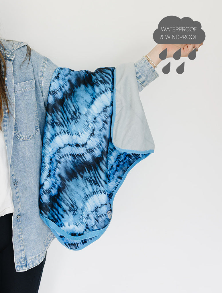 All-Weather Fleece Blanket - Stone Tie Dye | Waterproof Windproof Eco