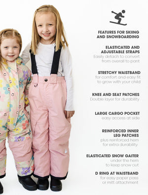 Snowrider Convertible Snow Pants - Dusky Pink