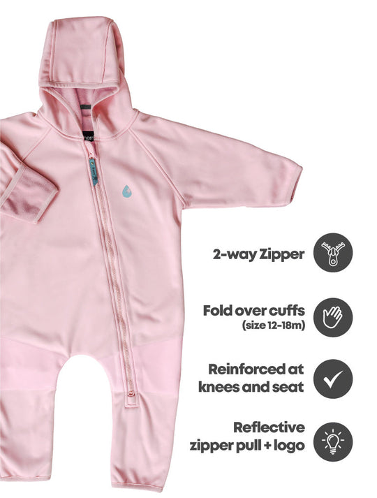 All-Weather Fleece Onesie - Dusky Pink