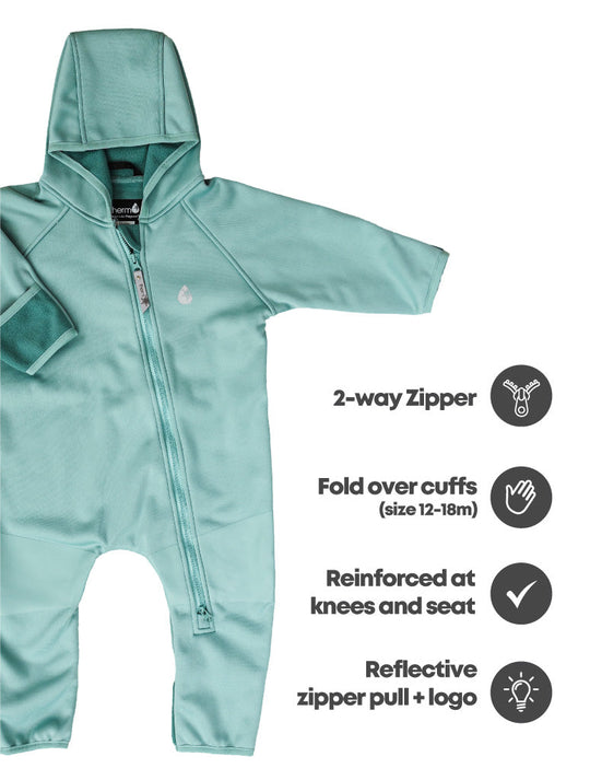 All-Weather Fleece Onesie - Seafoam