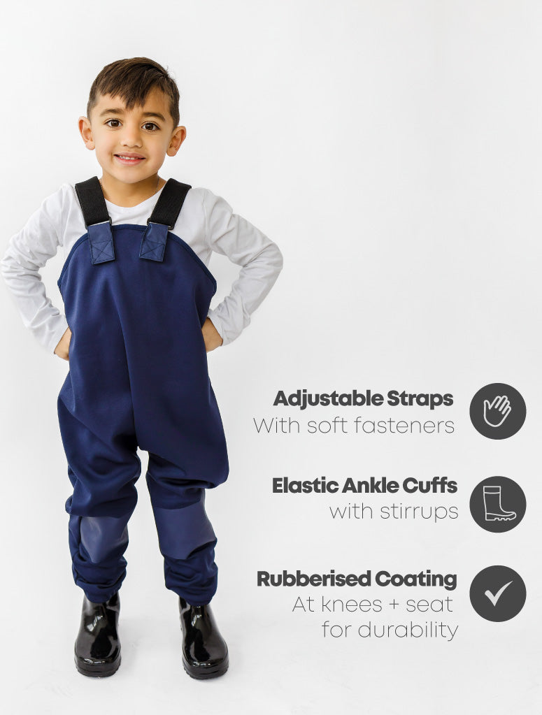 All-Weather Fleece Overalls - Navy DAMAGED
