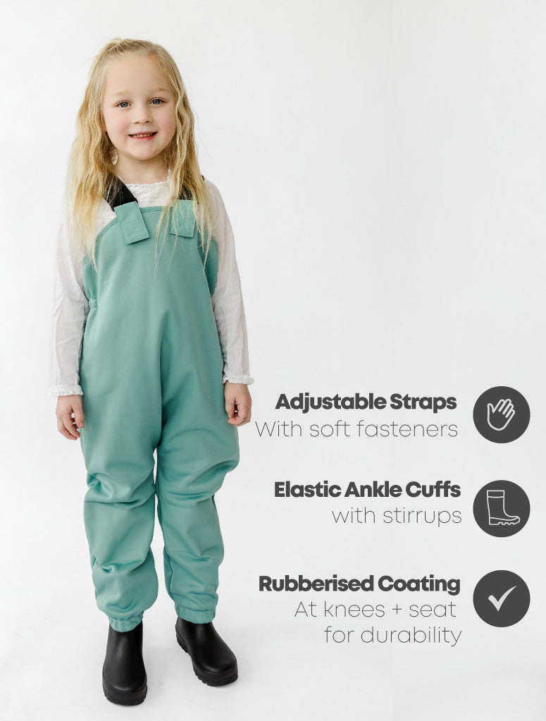 All-Weather Fleece Overalls - Seafoam DAMAGED