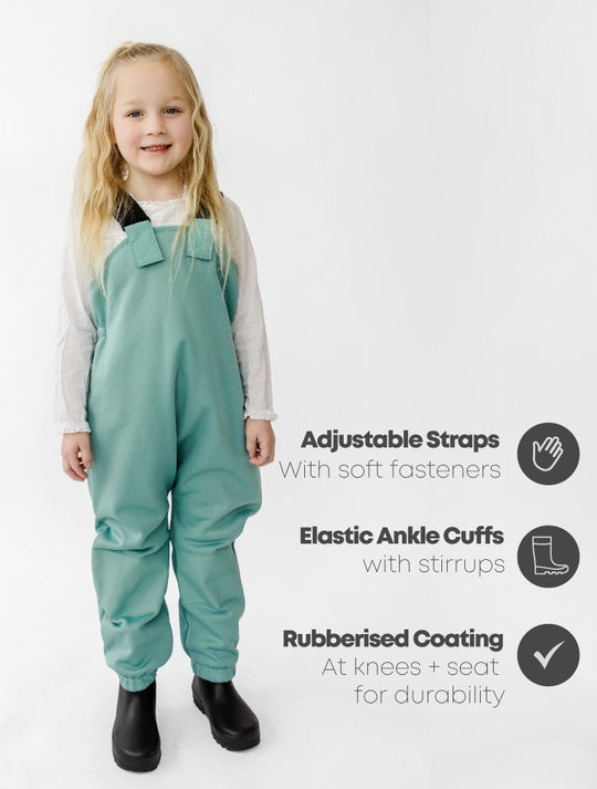 All-Weather Fleece Overalls - Seafoam DAMAGED