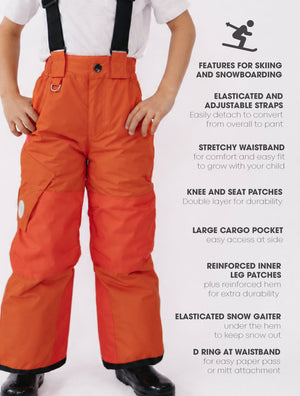Snowrider Convertible Snow Pants - Burnt Orange