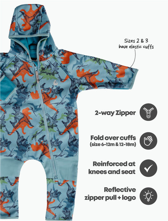 All-Weather Fleece Onesie - Dino