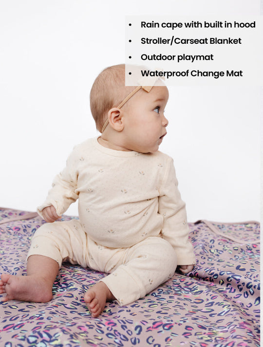 All-Weather Fleece Blanket - Rainbow Leopard