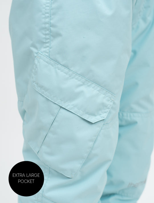 Snowrider Convertible Snow Pants - Iced Aqua | Waterproof Windproof Eco