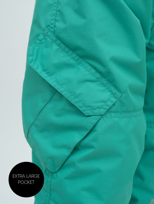 Snowrider Convertible Snow Pants - Spearmint | Waterproof Windproof Eco