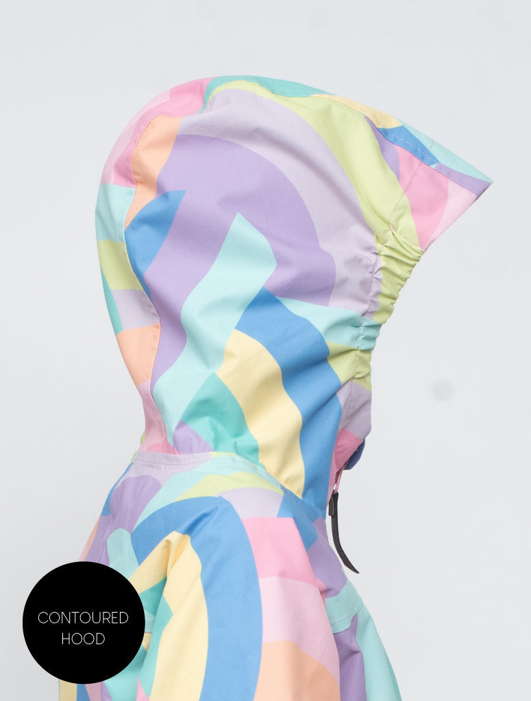 10K Packaway Rainshell - Rainbow Stripe | Waterproof Windproof Eco