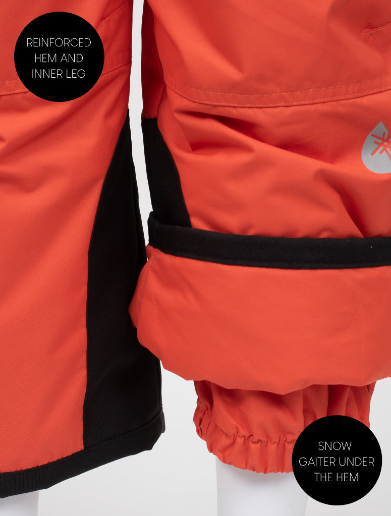 Snowrider Convertible Snow Pants - Flame | Waterproof Windproof Eco